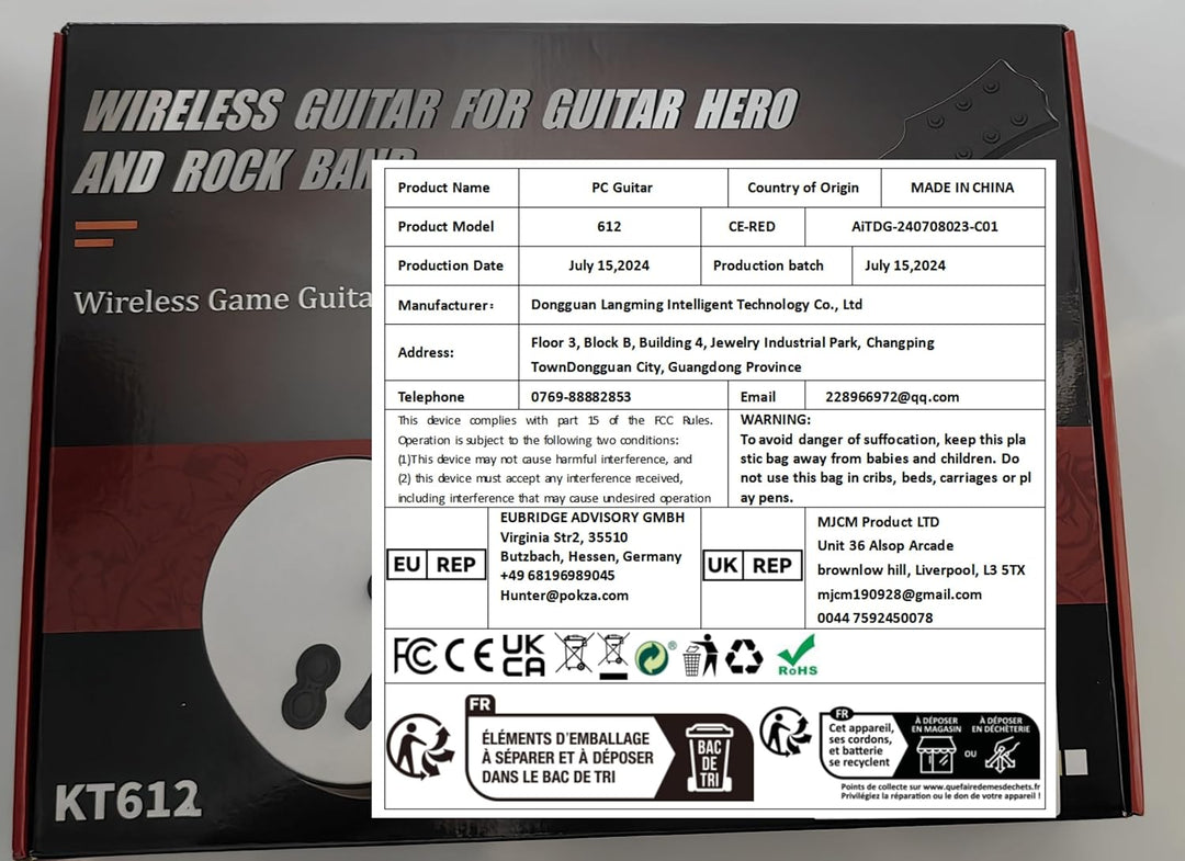 NBCP Guitar Hero Controller für PC und PS3, Wireless Gitarre für Guitar Hero 3/4/5 und Rock Band 1/2