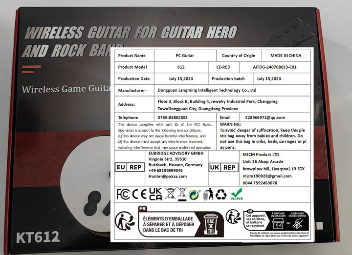 NBCP Guitar Hero Controller für PC und PS3, Wireless Gitarre für Guitar Hero 3/4/5 und Rock Band 1/2