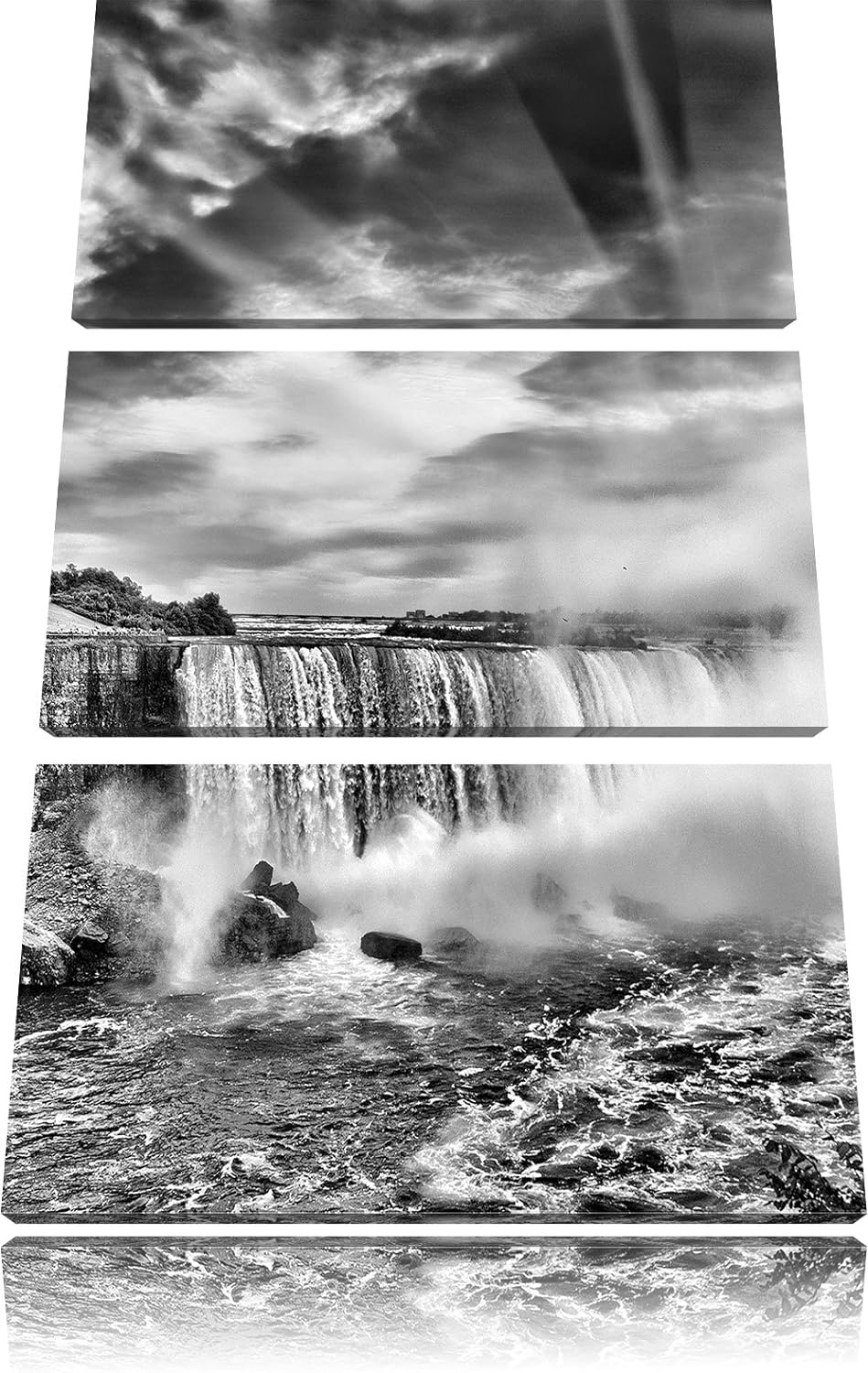 Pixxprint Niagarafälle bei Sonnenuntergang als Leinwandbild/Grösse: 3 Teilig (120x80 cm) cm/Wandbild