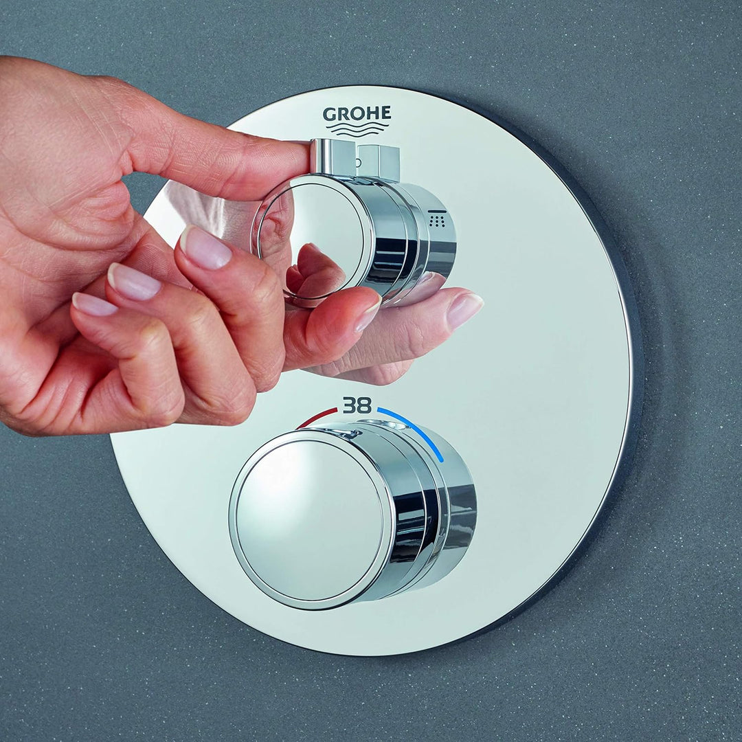 GROHE Grohtherm - Thermostat-Brausebatterie (mit integrierter 2-Wege-Umstellung, Sicherheitssperre b