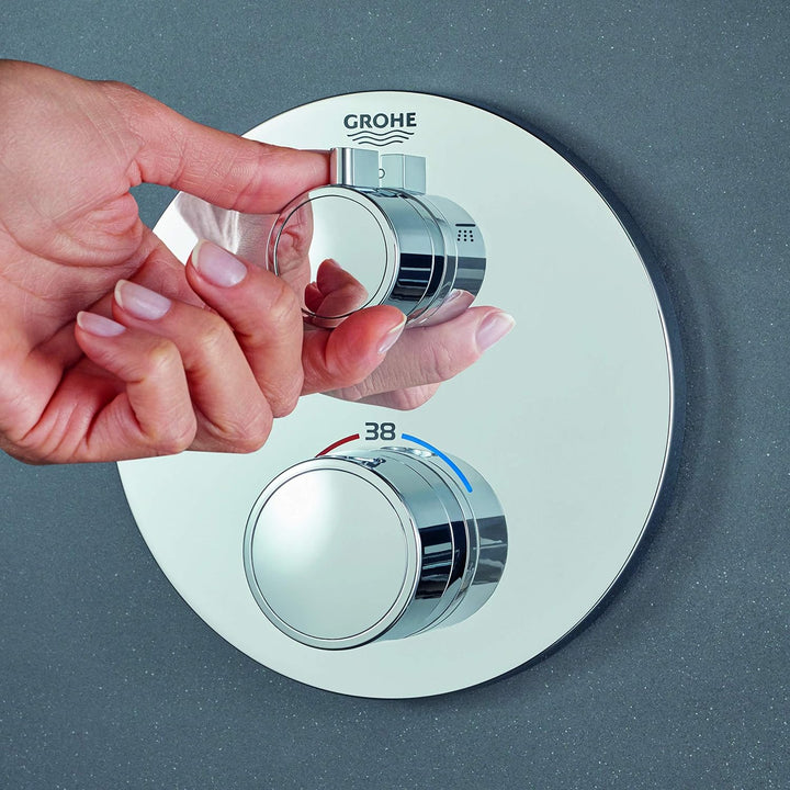 GROHE Grohtherm - Thermostat-Brausebatterie (mit integrierter 2-Wege-Umstellung, Sicherheitssperre b