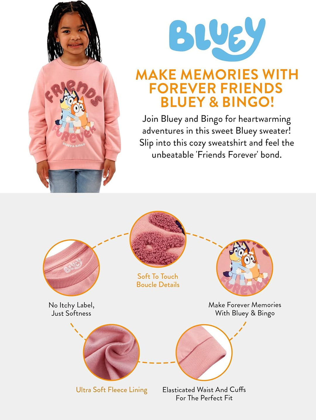 BlueY Sweater | Mädchen Pullover | Bingo Sweatshirt Kinder 116 Rosa, 116 Rosa