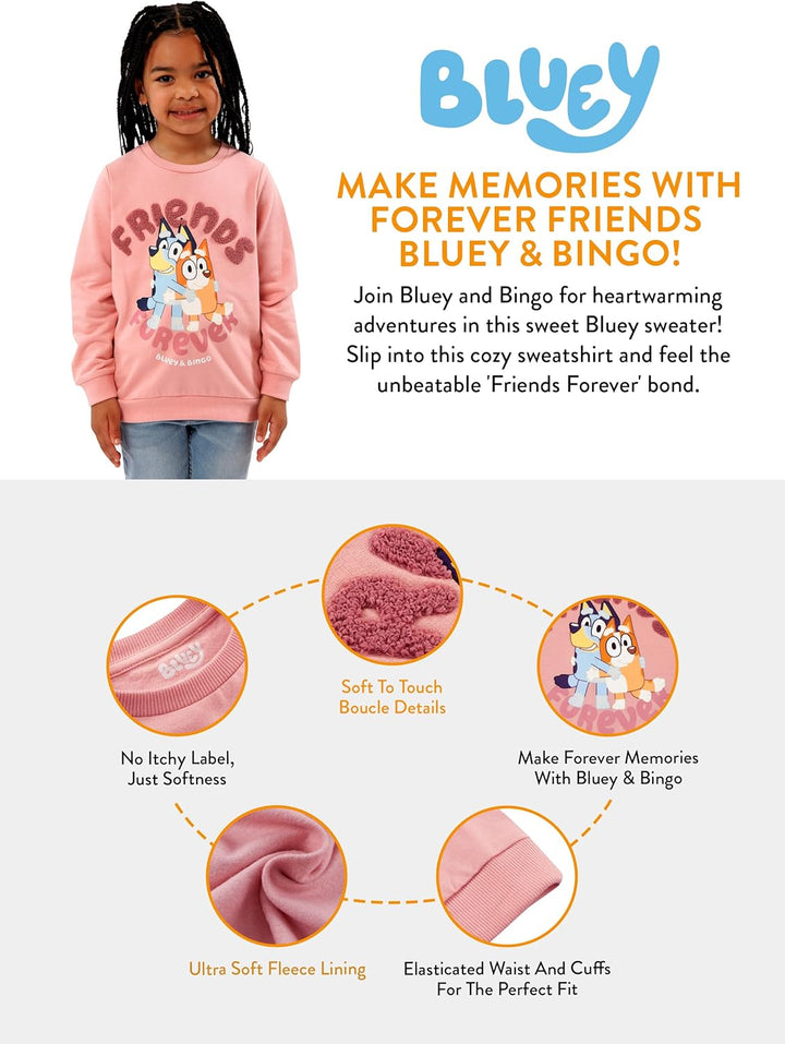 BlueY Sweater | Mädchen Pullover | Bingo Sweatshirt Kinder 128 Rosa, 128 Rosa