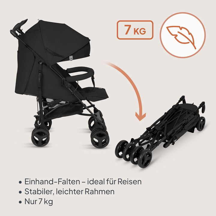 Lionelo Irma Buggy Kinderwagen ab 6 Monate, leicht 7 kg, Liegeposition, faltbar mit Einhand-Faltsyst
