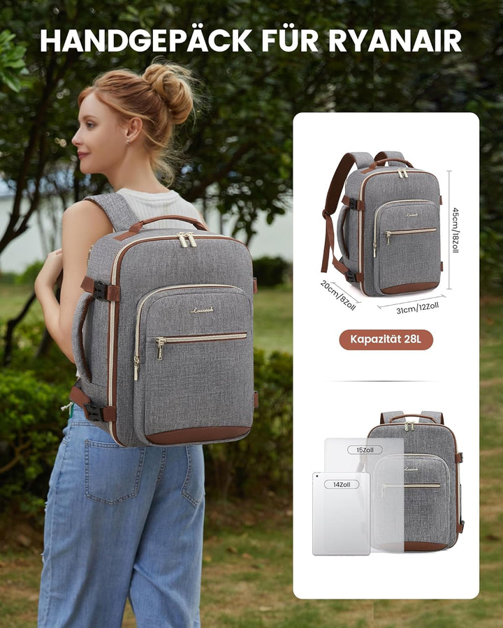 LOVEVOOK EasyJet Handgepäck 45x36x20, Handgepäck Rucksack Tasche Reiserucksack Flugzeug, Carry On Ha