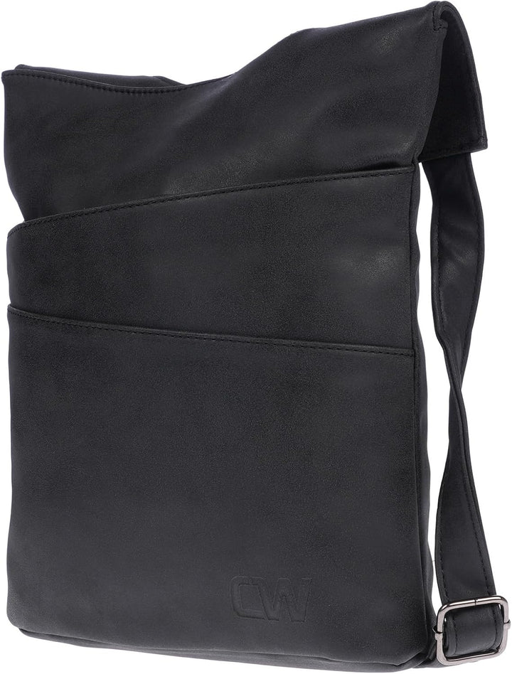 Christian Wippermann Damen Tasche Schultertasche Umhängetasche Crossover Bag Leder Optik Handtasche