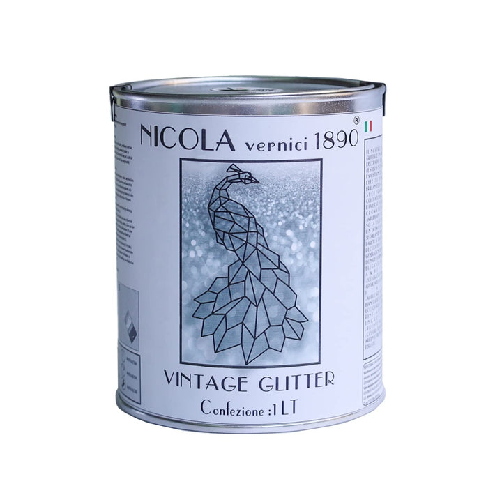 NICOLA VERNICI Dekorfabe der Vintage-Linie, auf Wasserbasis,Glitzer - Grösse 1 Liter 1 l (1er Pack)