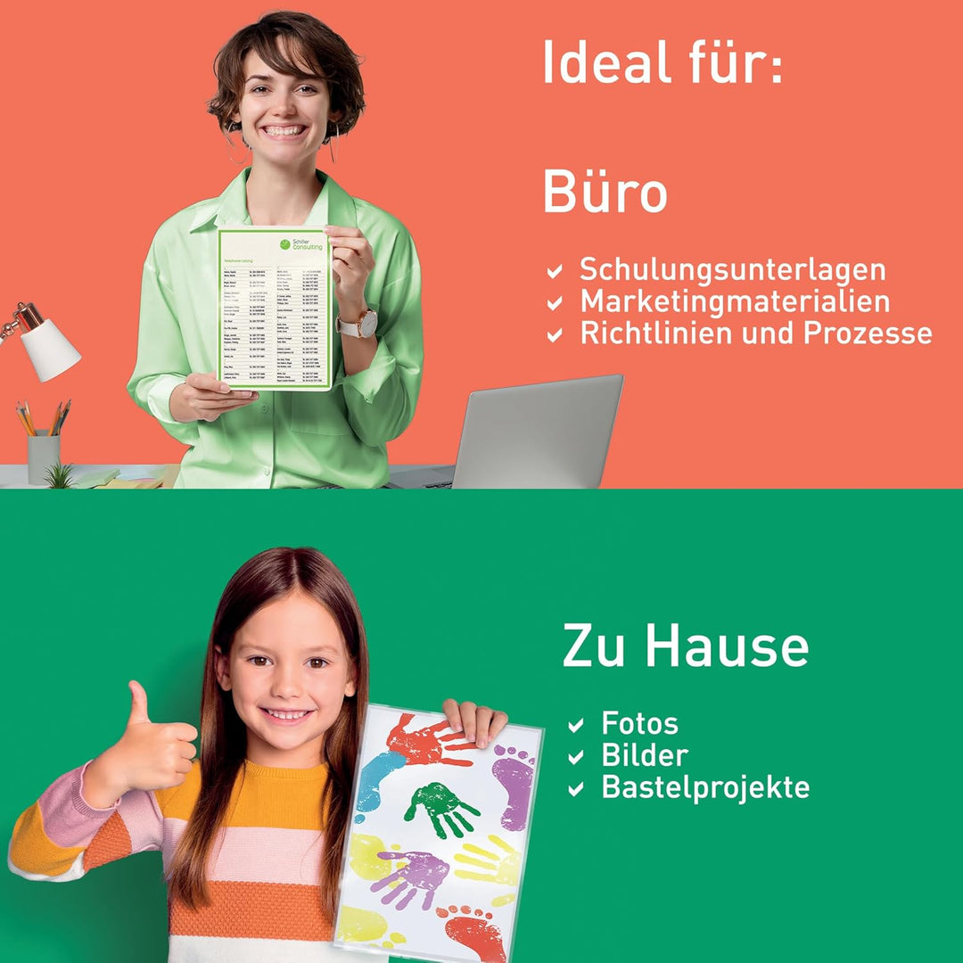 Leitz Selbstklebende Heisslaminierfolien A4 80 mic, für Schilder und Wegweiser, Hochwertige Laminier