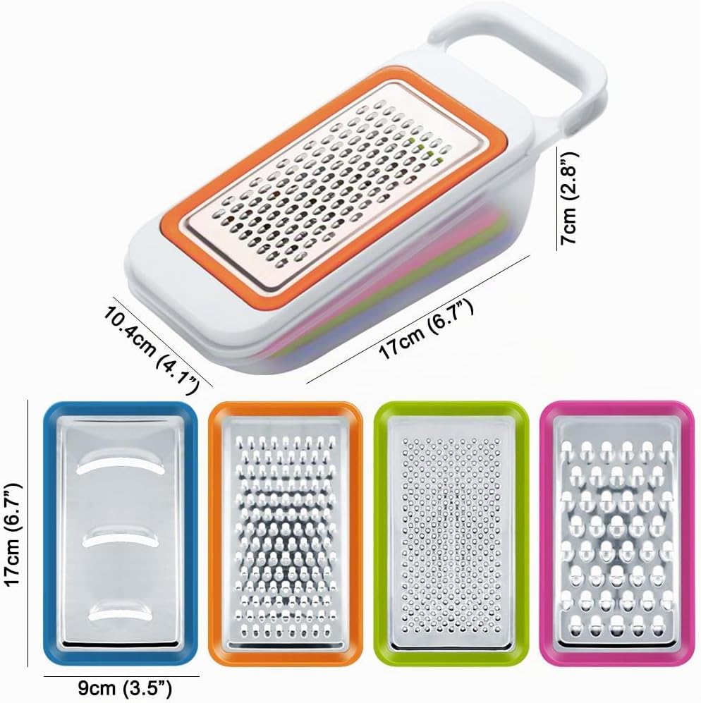 Obst Gemüse Schneidemaschinen Set mit Orangen Peelern, FineGood 4 Packs MultifunktionsSpiralizer Dic