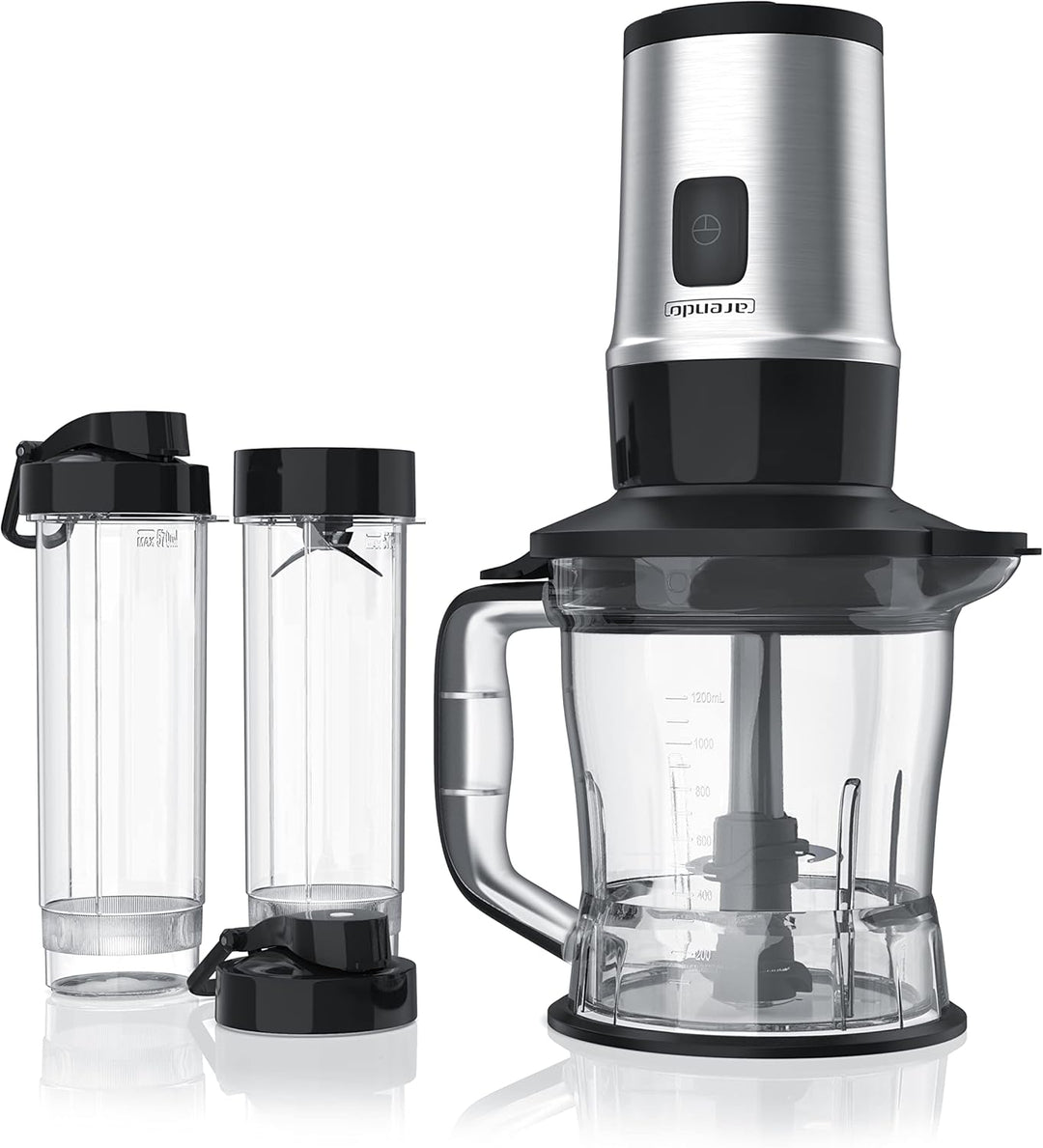 Arendo - Edelstahl Standmixer 700W - 2in1 - Smoothie Maker - 1,2l Fassungsvermögen inkl. 2x 0,57l Sm