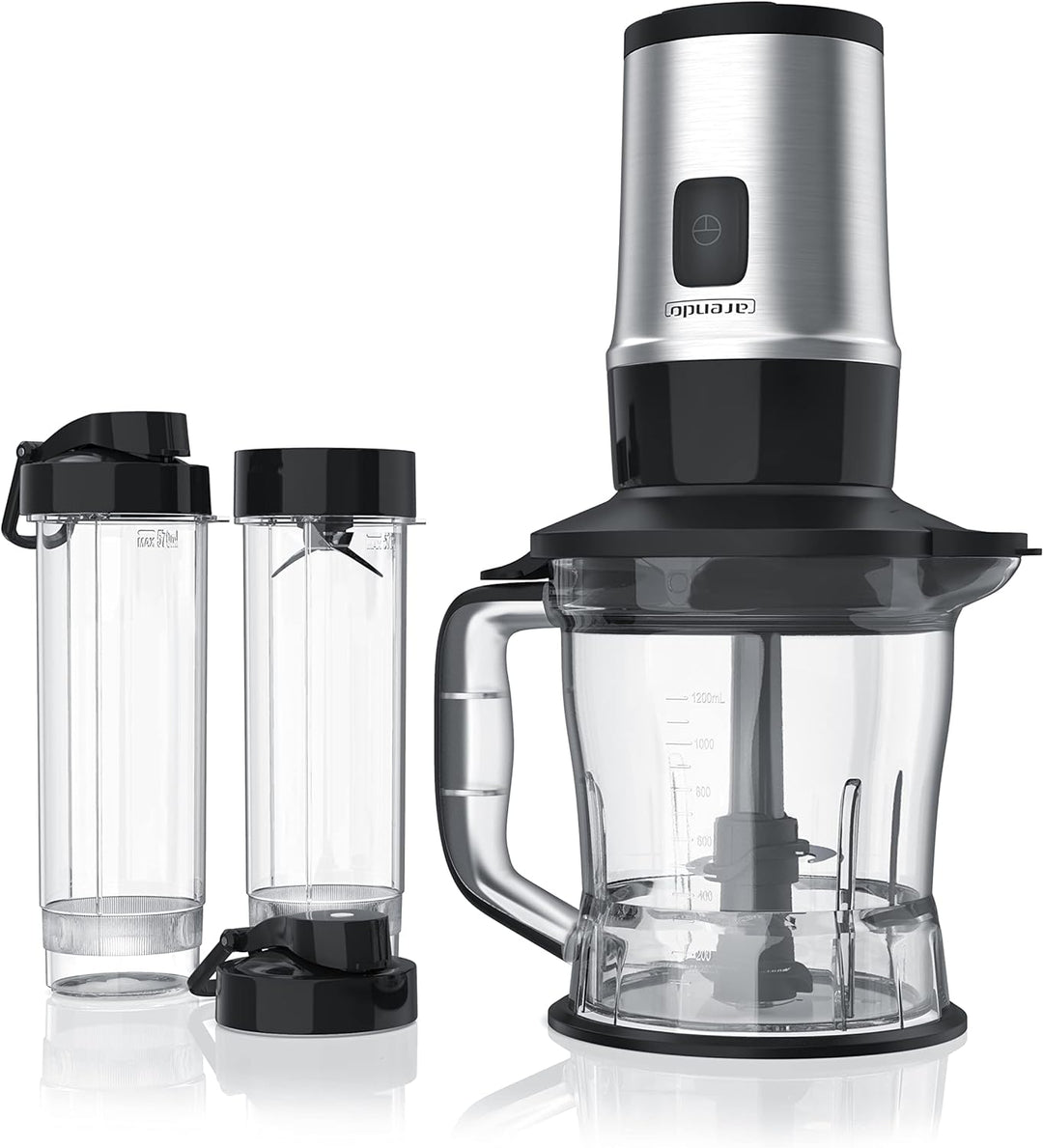 Arendo - Edelstahl Standmixer 700W - 2in1 - Smoothie Maker - 1,2l Fassungsvermögen inkl. 2x 0,57l Sm