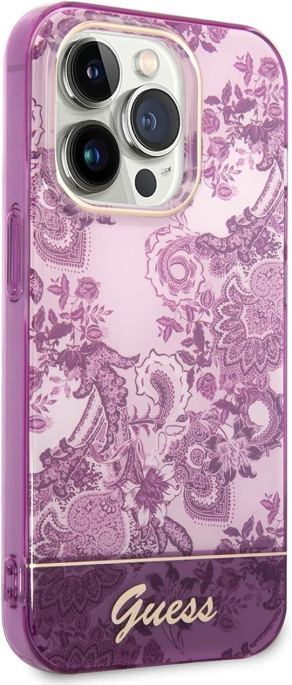 Guess GUHCP14LHGPLHF hülle für iPhone 14 Pro 6, 1" Fuchsia/Fuschia hardcase Porcelain Collection, sc