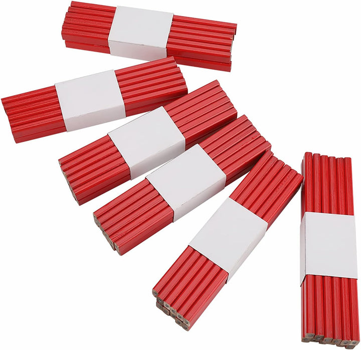 72Pcs 175mm Red Carpenter Pencil Achteckige Hartholz Markierung Bleistifte