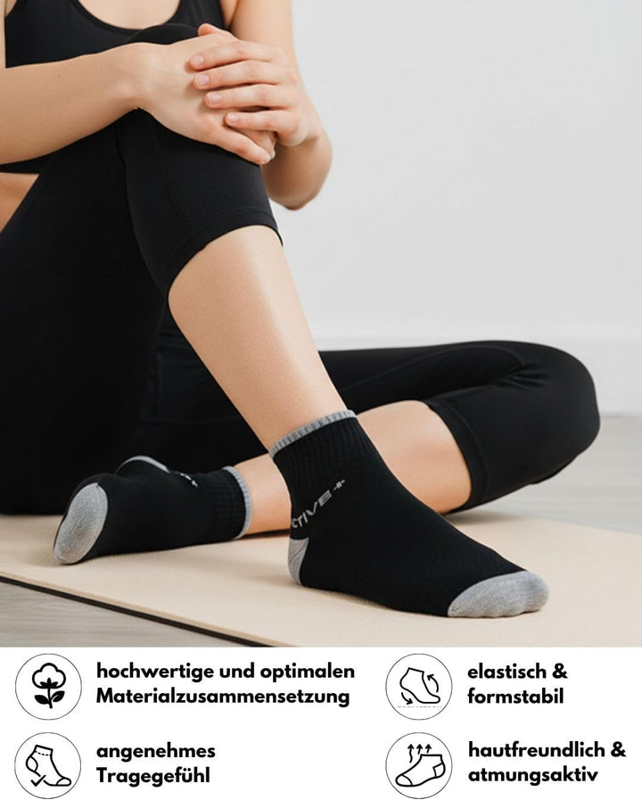 Sneaker Socken Quarter Sportsocken Herren & Damen (6 oder 12 Paar) Gepolstert mit Frotteesohle - Atm