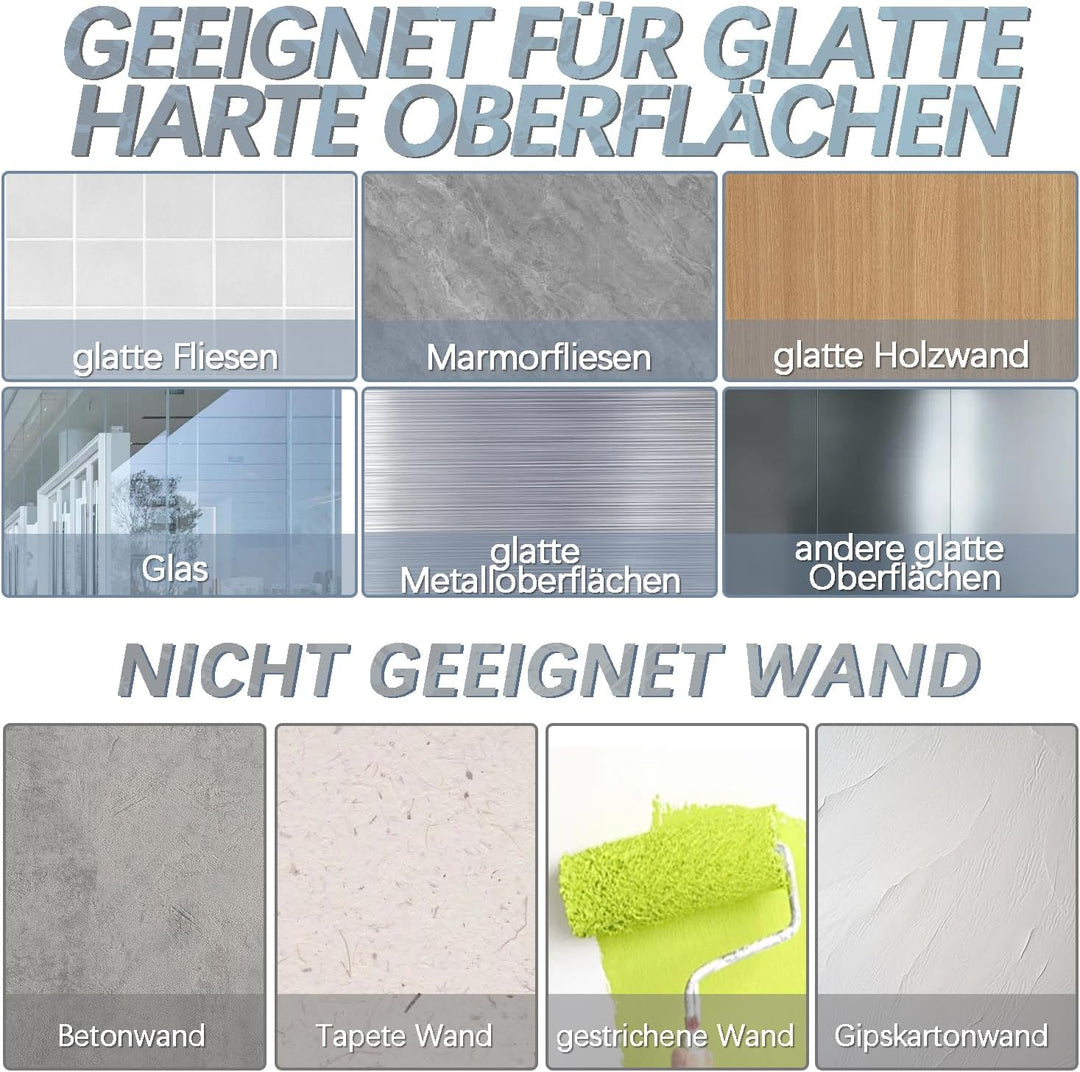 3-H Besenhalterung Wand Selbstklebend, Wandhalterung Besen ohne Bohren, Gerätehalter 24 Stück Set, B