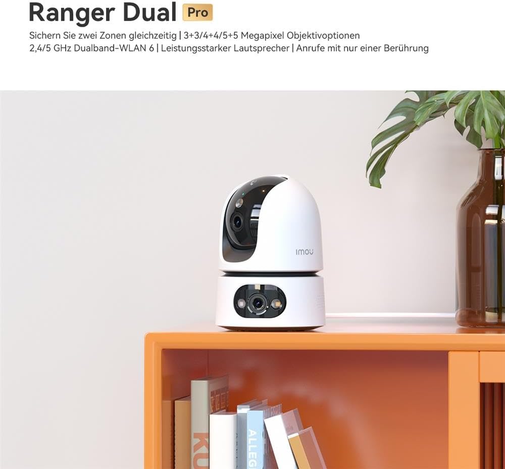 Imou Ranger Dual Pro 3MP+3MP WLAN Innenkamera mit 2 Objektiven, 360° PTZ, Dualband WiFi 6, Vollfarb-