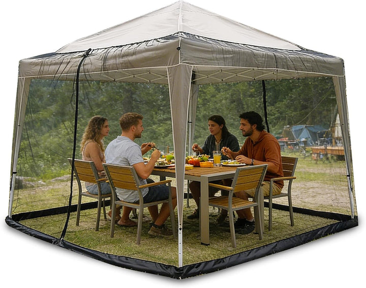 3x3m Moskitonetz Fliegengitter für Pavillon Sonnenschirm, PP Nanocomposite Gazebo Mosquito Net 4-Sei
