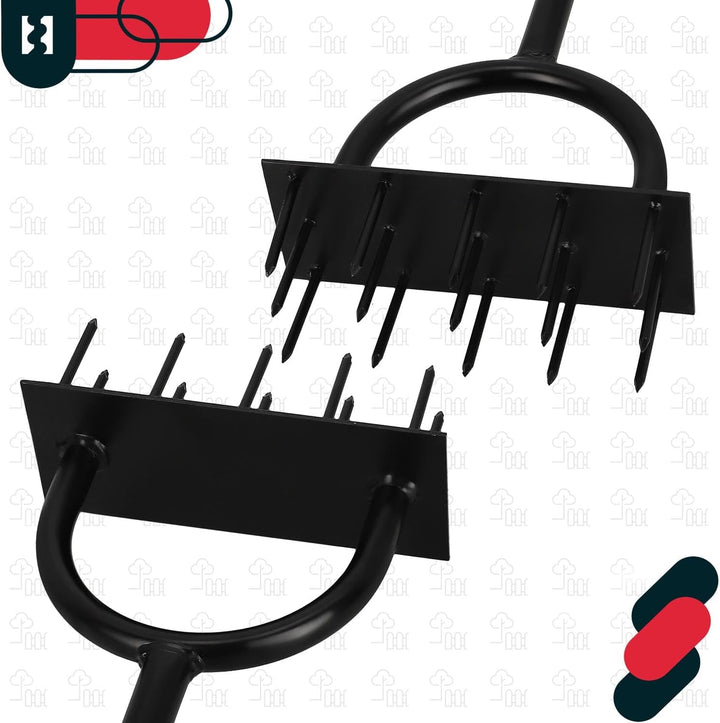 KOTARBAU® Rasenbelüftung - 25x10 cm - Rasenlüfter - aus Stahl - Handlüfter für Rasenböden - Rasen Be