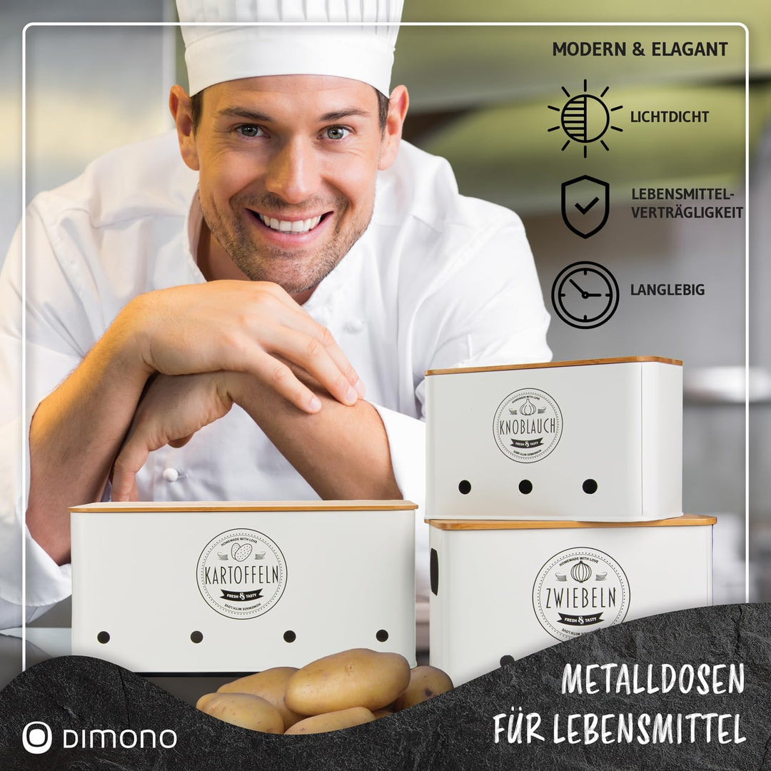 Dimono® Gemüse Aufbewahrungsboxen 3er Set; Vorratsdose Frischhaltedose Lebensmittel-Box; hält Gemüse