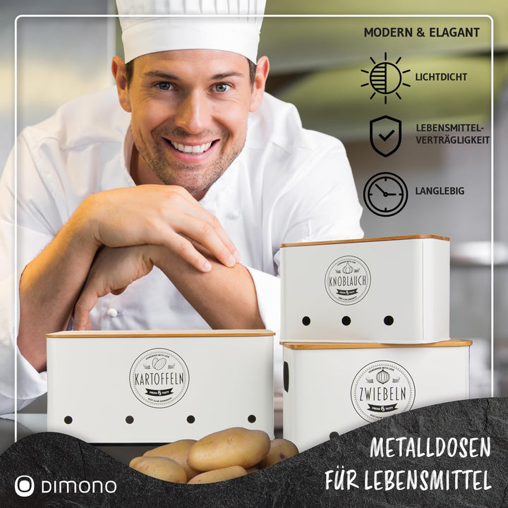 Dimono® Gemüse Aufbewahrungsboxen 3er Set; Vorratsdose Frischhaltedose Lebensmittel-Box; hält Gemüse