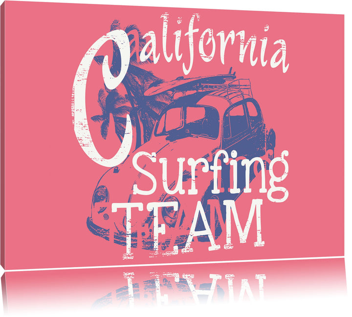California Surfing-Team Light Format: 100x70auf Leinwand, XXL riesige Bilder fertig gerahmt mit Keil