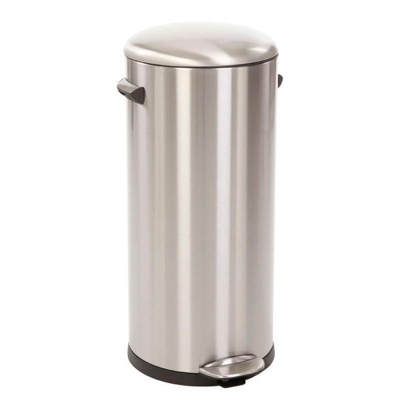 PROREGAL Retro Treteimer mit markanten Griffen und Kugelkappe | 30 Liter, HxØ 68,5x29,2cm | Kunststo