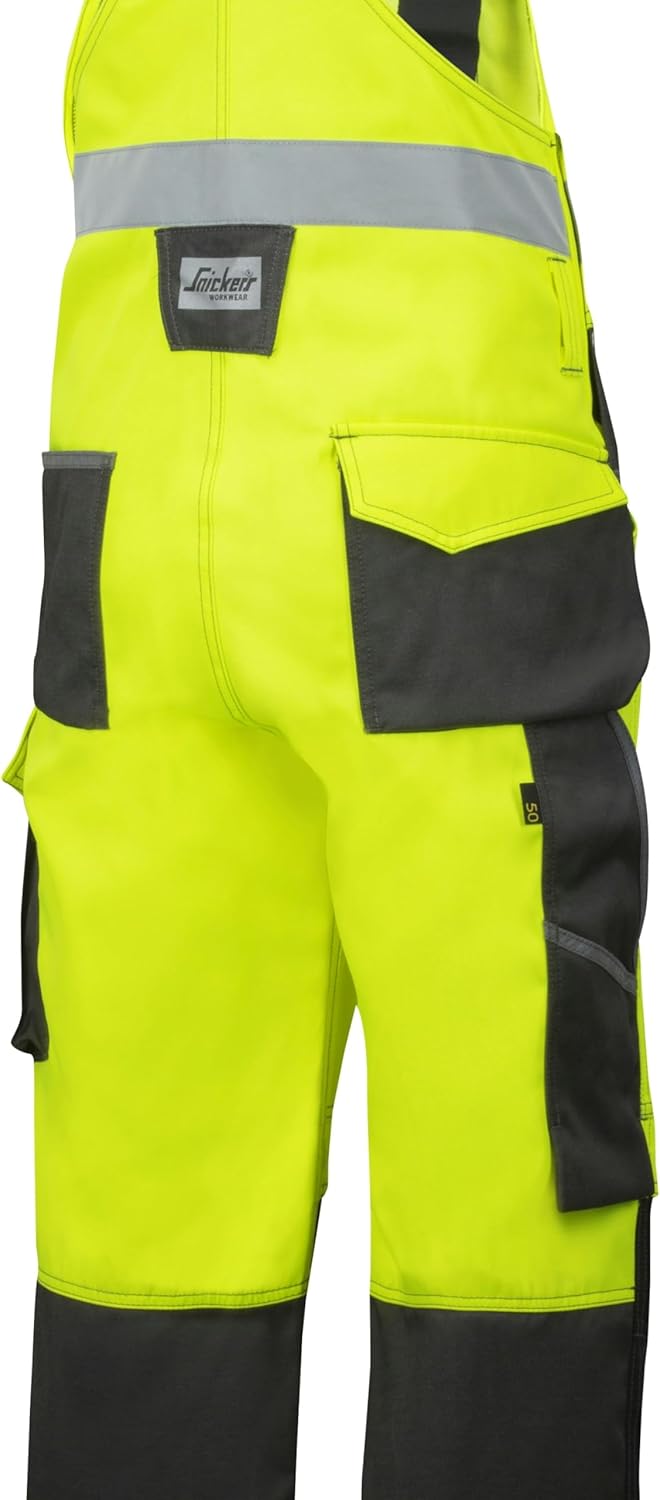 Snickers Workwear High-Vis Latzhose, Grösse 84, orange, 113 84 Signalorange-anthrazit, 84 Signaloran