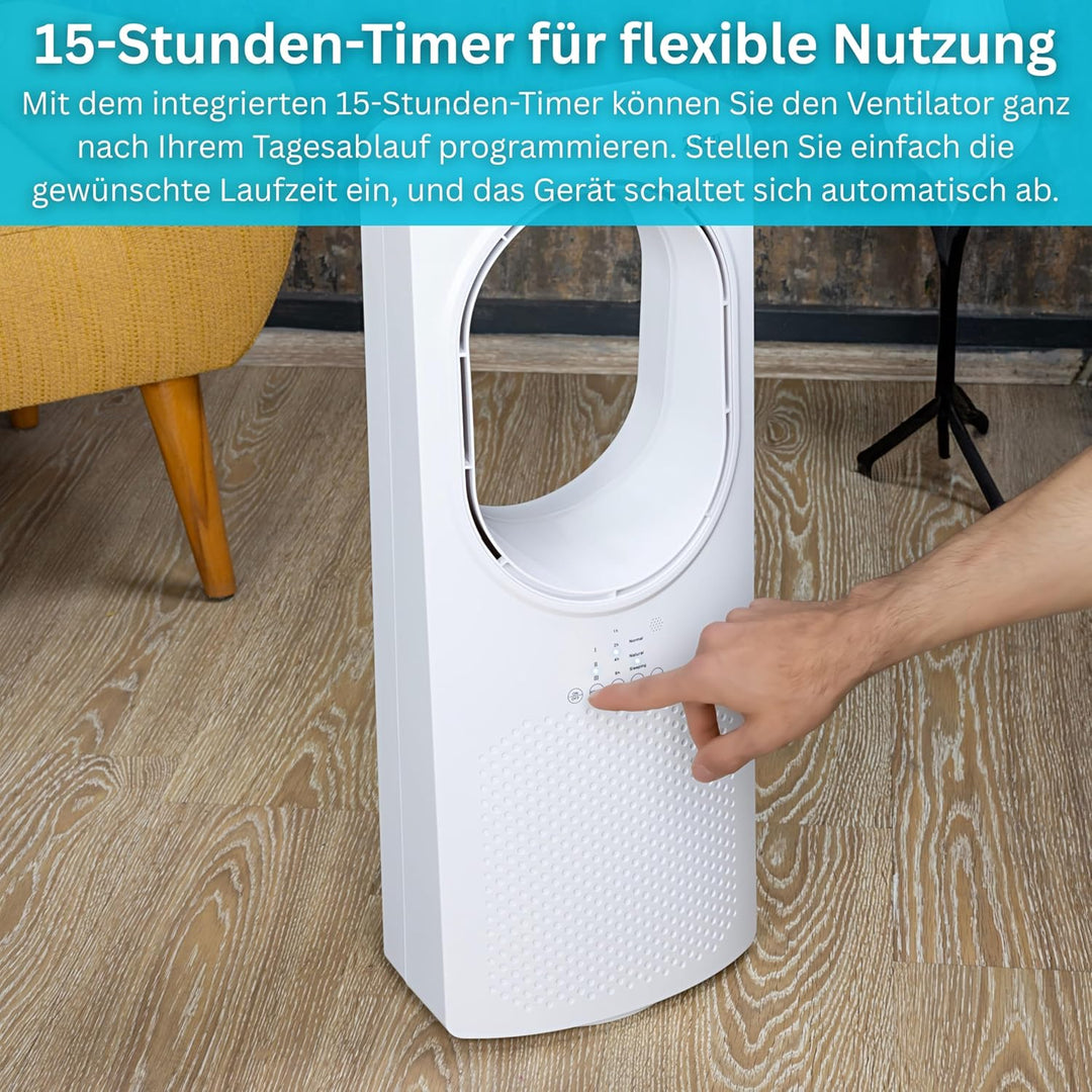 Zilan Turmventilator mit Fernbedienung Aircooler Luftkühler Design Standventilator energiesparend le