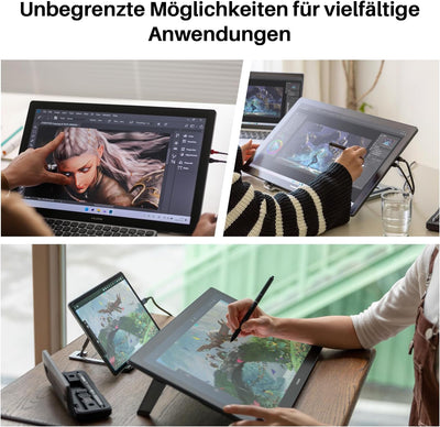 HUION KAMVAS Pro 19 4K Grafiktablett mit UHD Touchscreen Display, 96% Adobe RGB-Zeichenmonitor mit 1