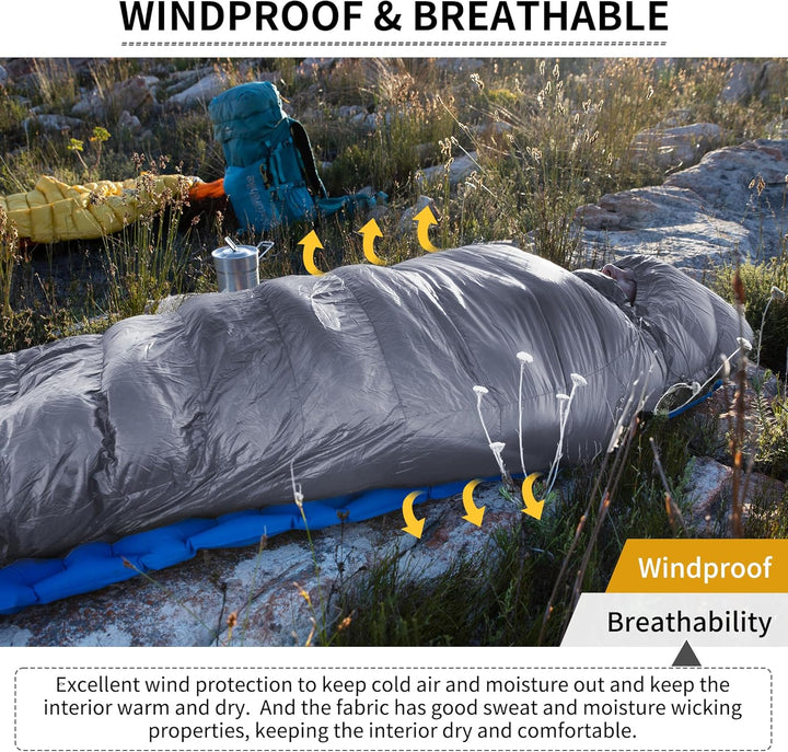 Naturehike CW-Serie RDS Daunenschlafsack,Ultraleichte Tragbare Kompackte Daunen Schlafsack 4 Jahresz