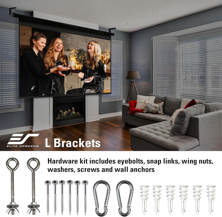 Elite Screens Universal-Projektor-Leinwand, 30,5 cm, Weiss, verstärkte Metallkonstruktion, Wand- ode