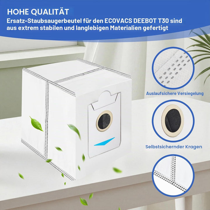 16 Stück Staubbeutel für Ecovacs Deebot T30 Pro Omni / T30 Omni / T30S / T30S PRO / X5 Omni/Deebot X