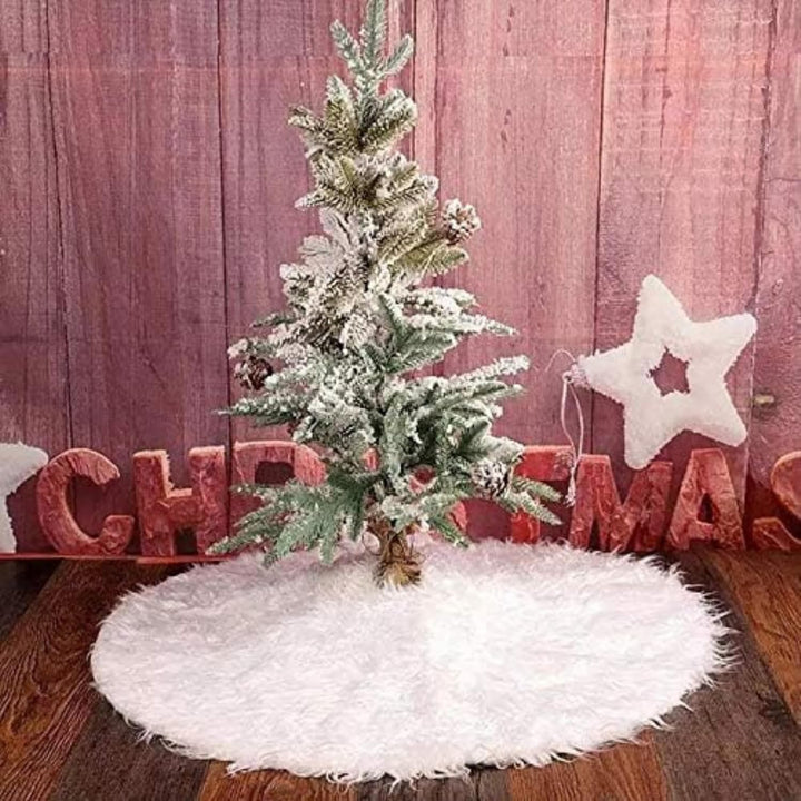 Woolous Weihnachtsbaum Rock Decke 95 cm Weihnachtsbaumdecke Aus Künstlicher Mongolischer Schafwolle