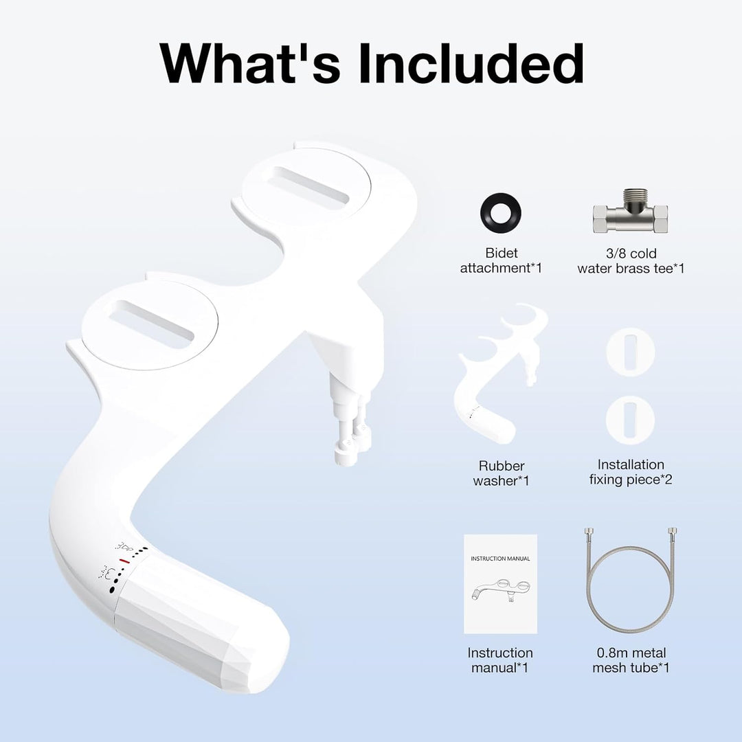 Bidet Aufsatz, Bidet Einsatz für Toilette Ultradünnes Minimalistisches Non-Electric Dual Nozzle Bide