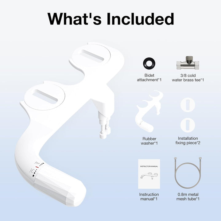 Bidet Aufsatz, Bidet Einsatz für Toilette Ultradünnes Minimalistisches Non-Electric Dual Nozzle Bide