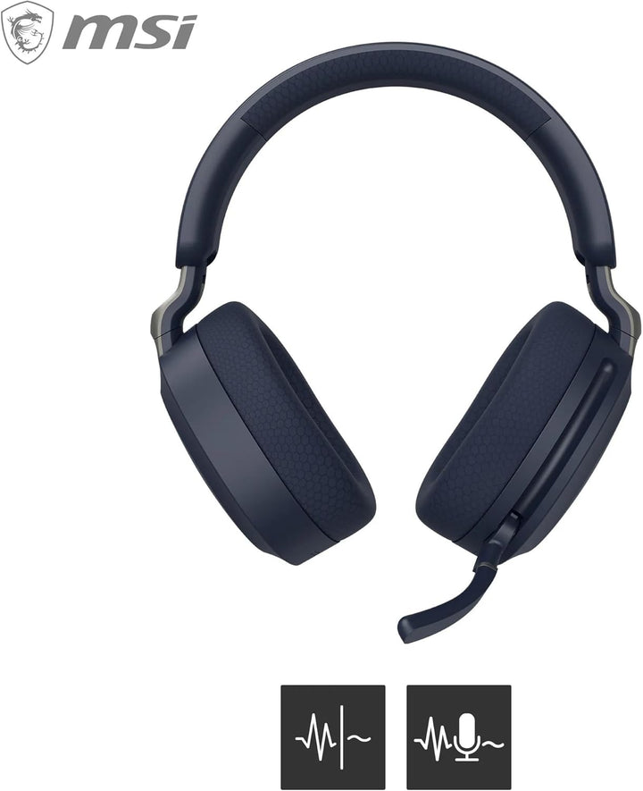 MSI Maestro 500 Wireless Navy Headset, aktive Geräuschunterdrückung, Transparenzmodus, 2,4 GHz, Blue