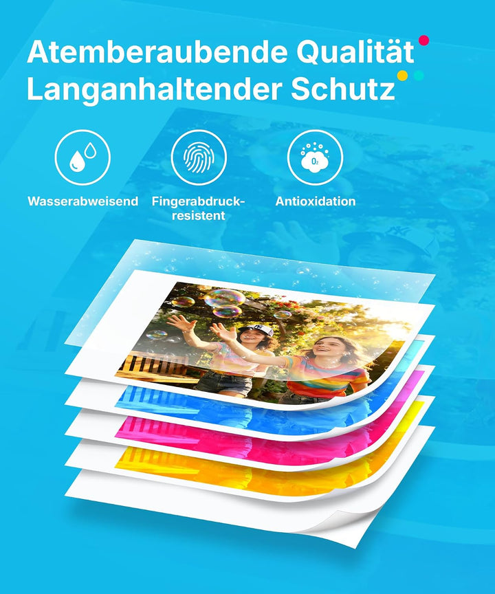 Liene Pearl N200 Pro Tragbarer Mini Fotodrucker mit Farbsublimation – Inkl. 50 selbstklebende Fotos