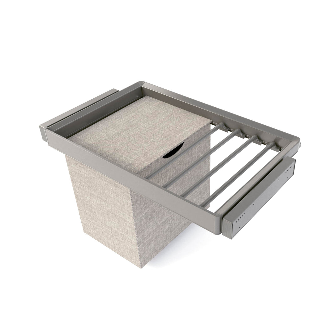 Emuca - Satz aus 7-Stangen-Hosenhalter, Wäschekorb und ahmen für Schrank Quartz, mit Soft-Close- und