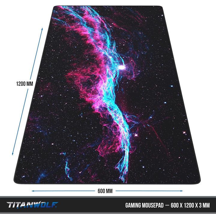 CSL - Übergrösse Mauspad Gaming Titanwolf 1200x600mm - XXXL Mousepad gross - Tischunterlage Large Si