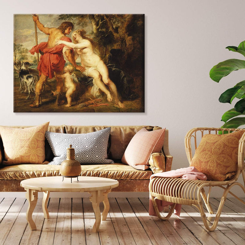 PICANOVA – Peter Paul Rubens – Venus and Adonis 100x75cm – Bild auf Leinwand – Premium Kunstdruck Au