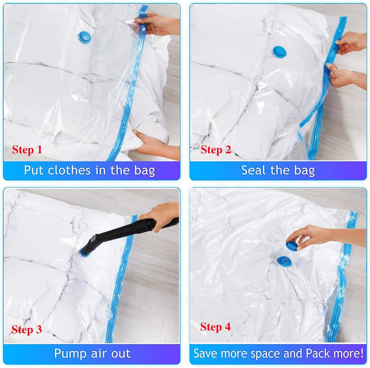 4 Paket Vakuumbeutel Aufbewahrungsbeutel Reise 2XL(120 x 80 cm)+2L(100 x 700 cm) Aufbewahrungsbeutel