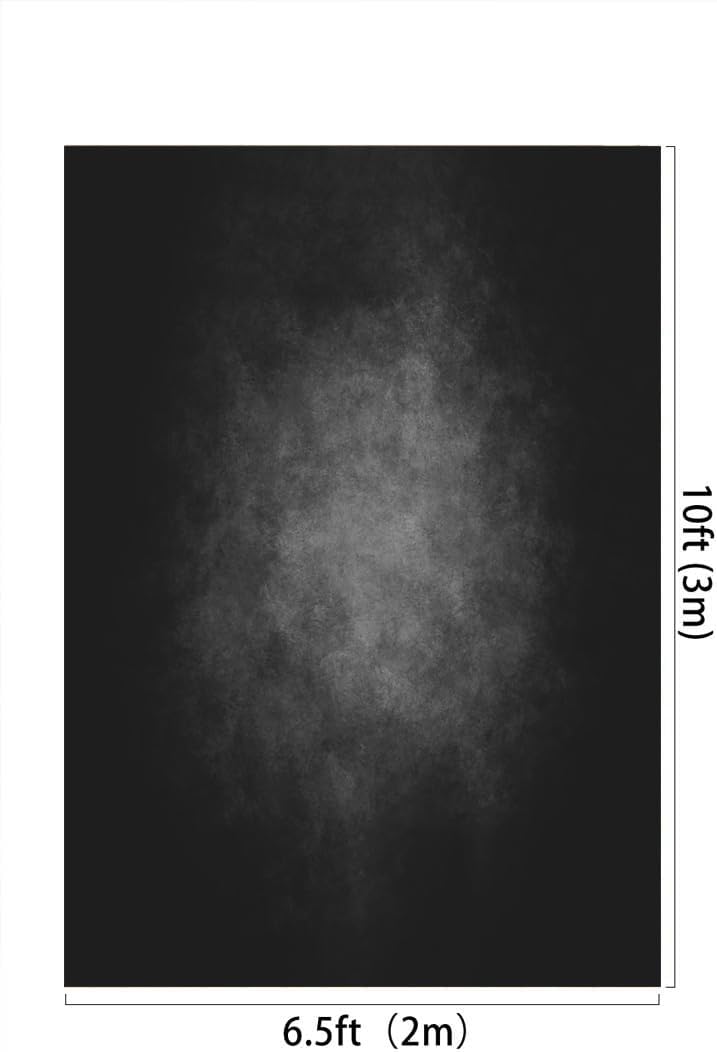 Kate Hintergrund Fotostudio Grau 2x3m/6.5x10m Backdrop Schwarzer Hintergrund Retro Feste Schwarze Fo