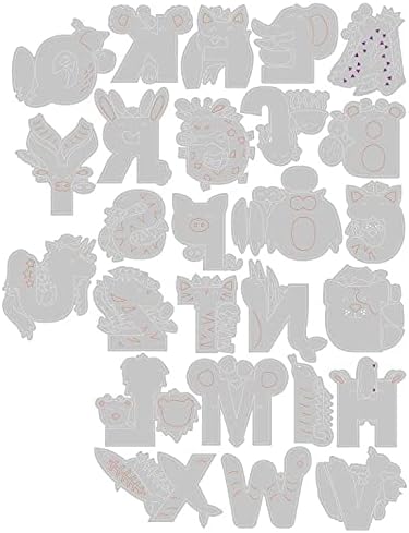 Sizzix Thinlits Stanzschablonen 26PK Tieralphabet von Lisa Jones, 665486, Multicolor, One Size