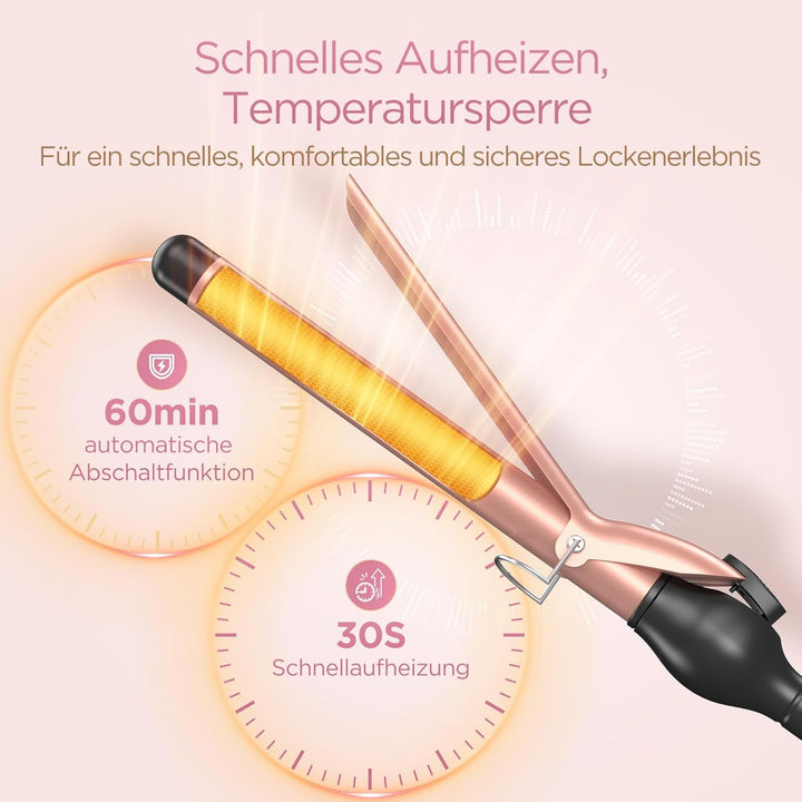 BESTOPE PRO 25mm Lockenstab, Lockenstab Grosse Llocken, Multi-Temperatur, Verlängerung Design Hair C