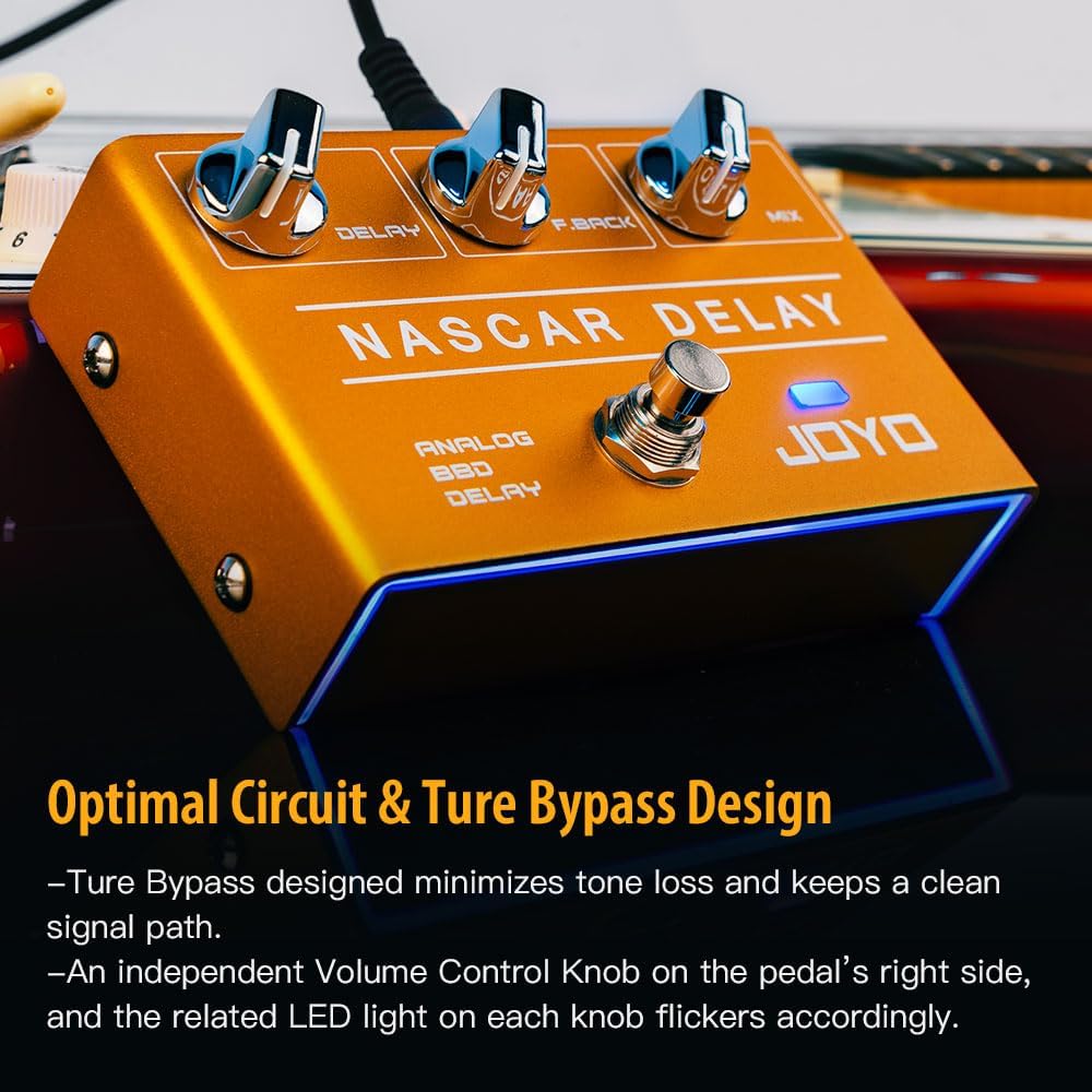 JOYO Analoges Delay-Effektpedal der R-Serie, Vintage, warmer natürlicher Klang für sentimentale E-Gi