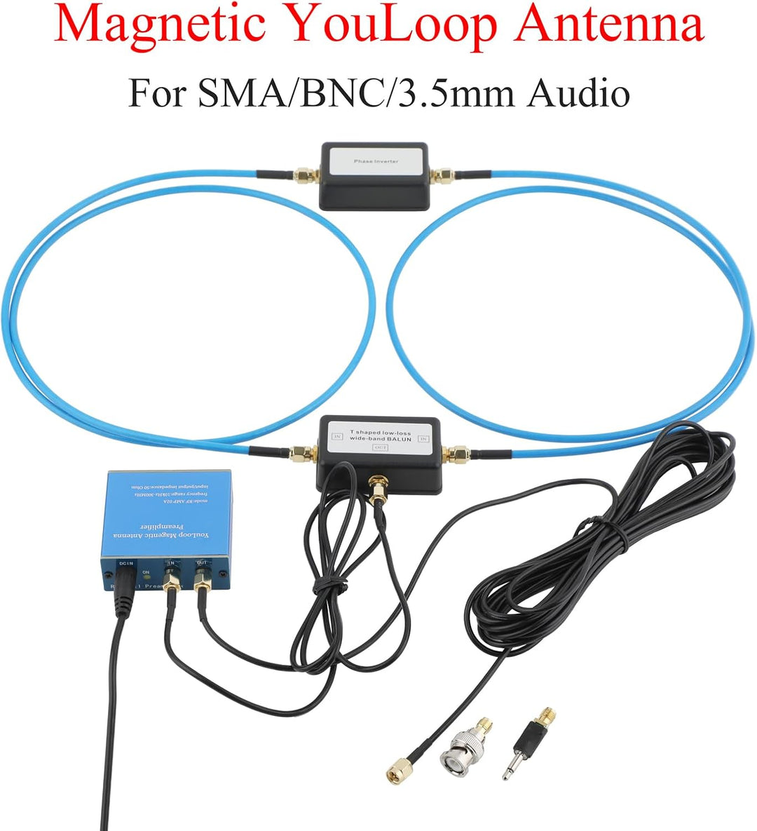 YouLoop 250 mW 10 kHz bis 30 MHz magnetische Antenne, Portable Passive Ringantenne, SMA/BNC/3.5MM Au