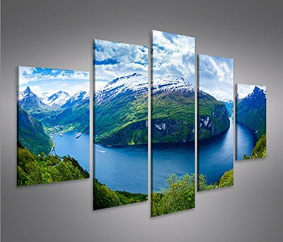 islandburner Bild Bilder auf Leinwand Fjorde V2 Norwegen MF XXL Poster Leinwandbild Wandbild Dekoart