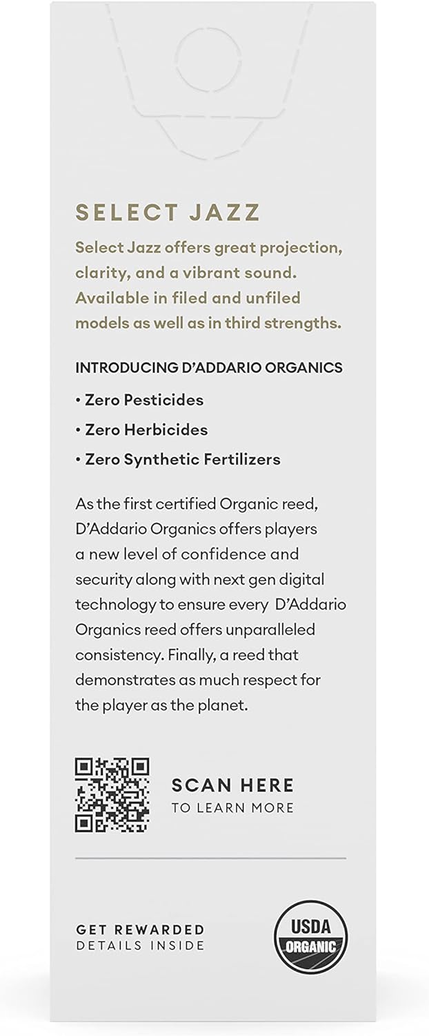 D'Addario Organisch Select Jazz Filed Tenor Saxophon-Stimmzungen - Saxophonrohre - Das erste und ein