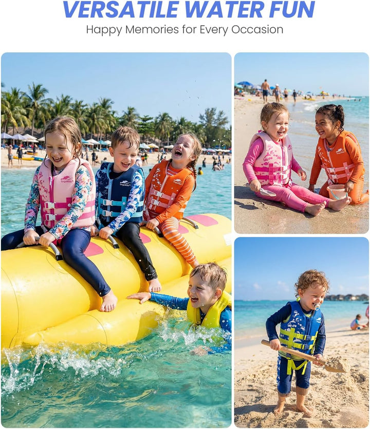 Gogokids Jungen Mädchen Schwimm Weste Schwimmen Jacke - Kinder Schwimmende Badeanzug Bademode Schwim