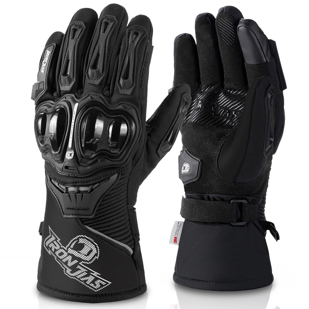 IRON JIA'S Winter Motorradhandschuhe Herren CEZertifizierung Wasserdichter und Warmer 3M Baumwolle S